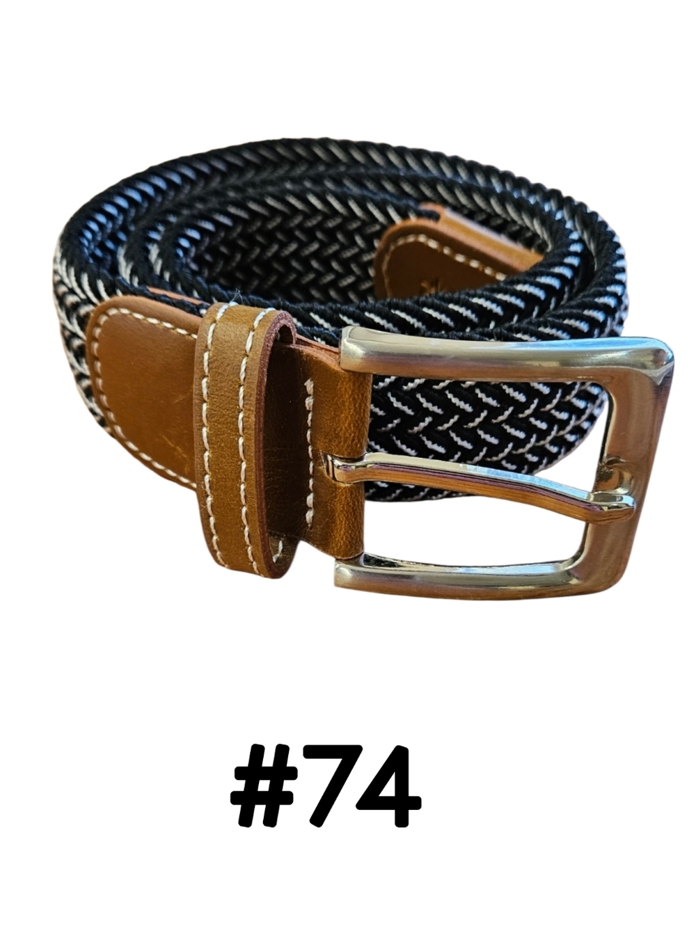 USG Women's Belt - Breezy Black/White Stretch Belt 70cm
